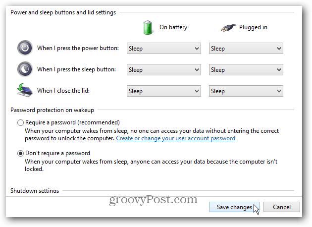 Windows 8: Deaktiver obligatorisk adgangskode, når du veksler computeren fra dvaletilstand