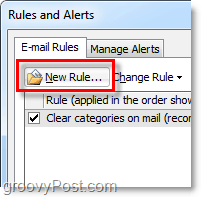 oprette en ny regel i Outlook 2010