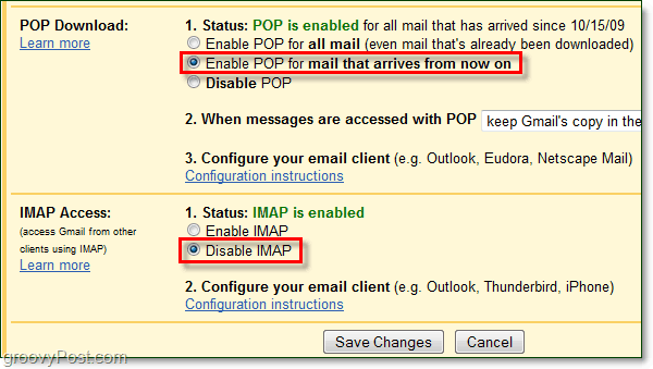 Forbind Gmail til Outlook 2010 ved hjælp af POP