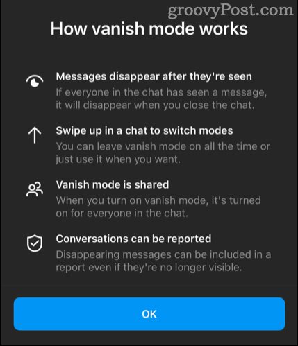 Sådan fungerer Vanish Mode Skærm