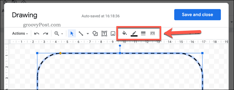 Formatering af en form i Google Docs