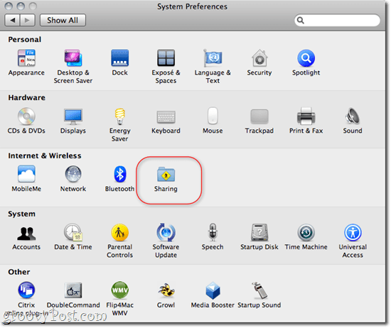 Deling af filer og mapper OS X - Windows 7
