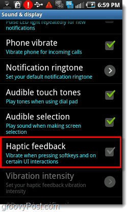 Aktivér eller deaktiver Android Haptic feedback