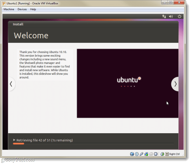 Sådan installeres Ubuntu i Virtualbox uden en DVD eller USB-drev