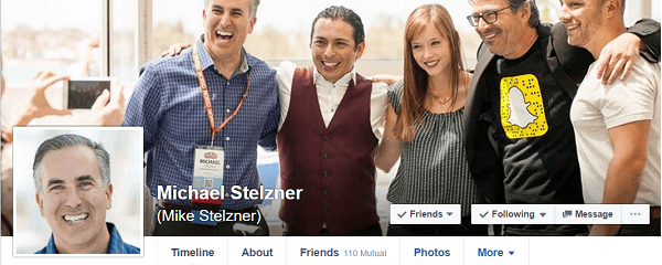 Michael Stelzner sluttede sig til Facebook efter anbefaling fra MarketingProf's Ann Handley.