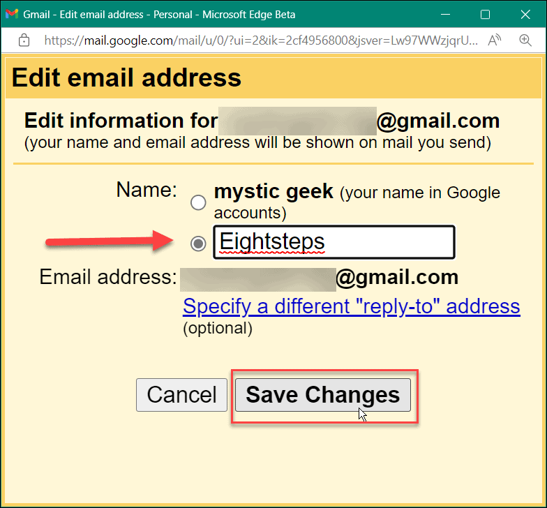 Sådan ændres navn i gmail