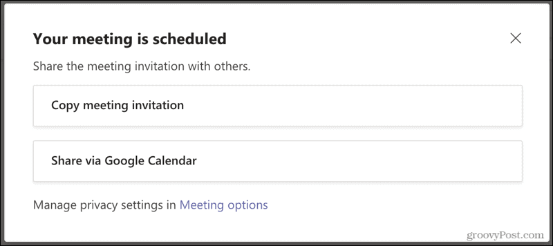 Møde planlagt i Microsoft Teams
