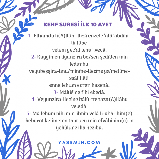 Læsning af de første 5 vers af Surat al-Kahf på tyrkisk