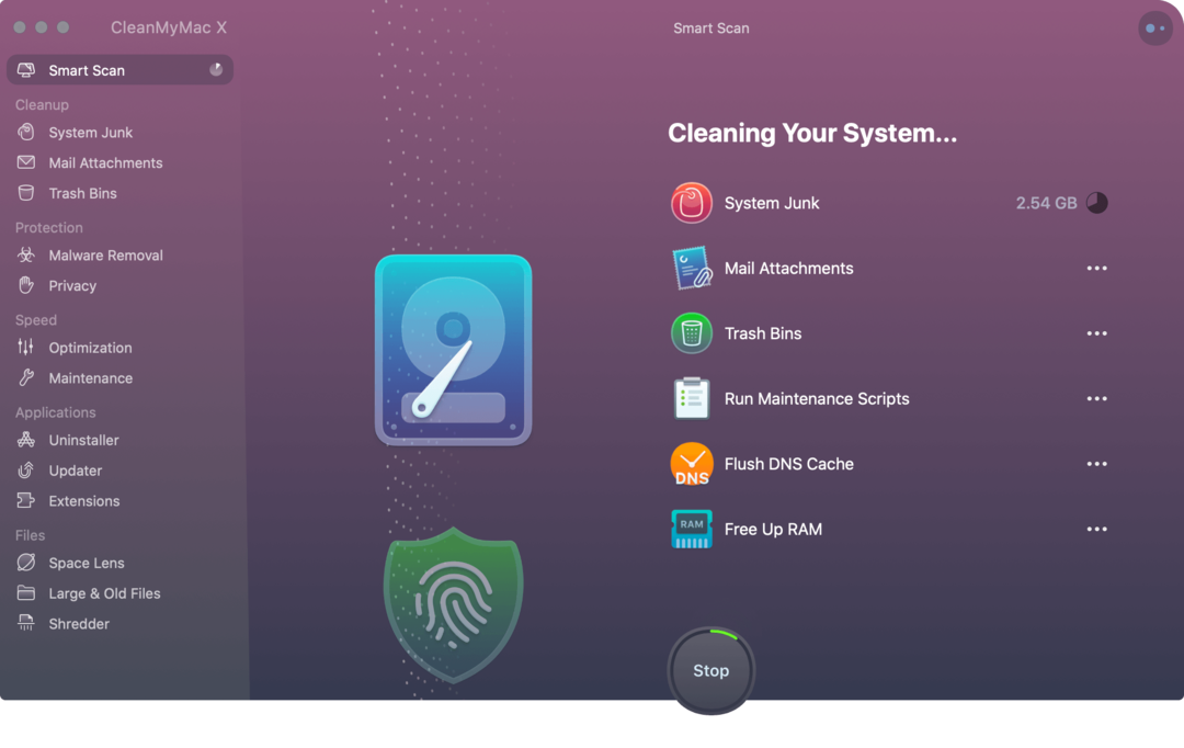 CleanMyMac X Rengøring