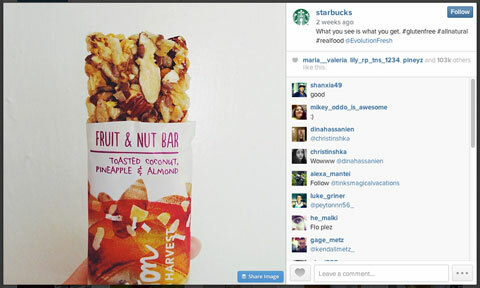 starbucks instagrambillede med #glutenfri