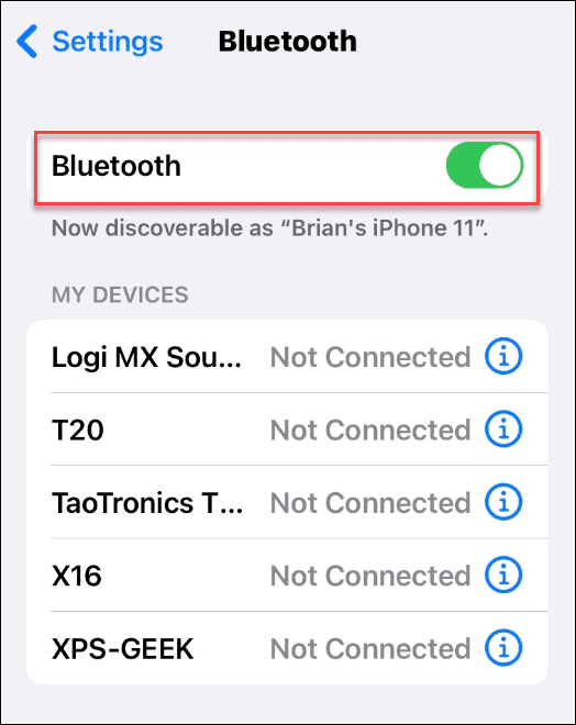 bluetooth dele en wi-fi-adgangskode på iPhone