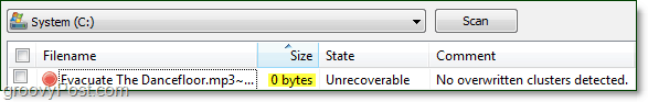 nul-byte-filer kan sandsynligvis ikke genvindes