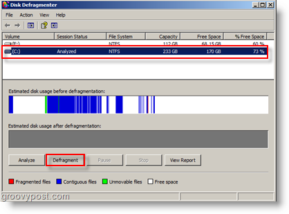 Diskdefragmenteringsindstillinger til Windows XP - Analyser og defragmenter