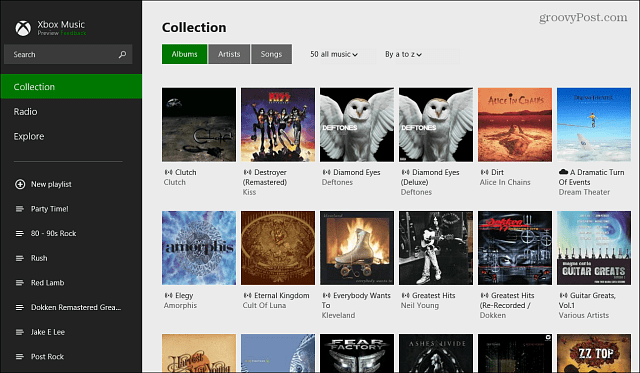 Xbox Music App Album-samling