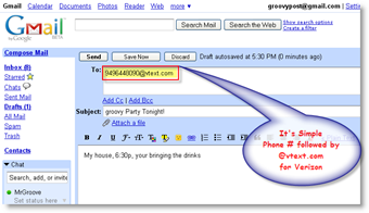 Send txt-besked ved hjælp af e-mail-klient GMAIL