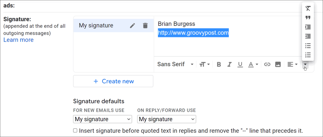 hvordan man ændrer signatur på gmail