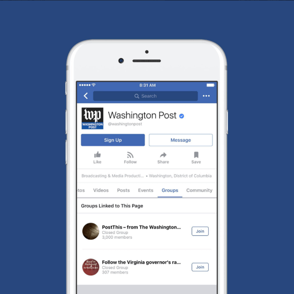 Facebook meddelte, at Groups for Pages nu er tilgængeligt over hele verden.