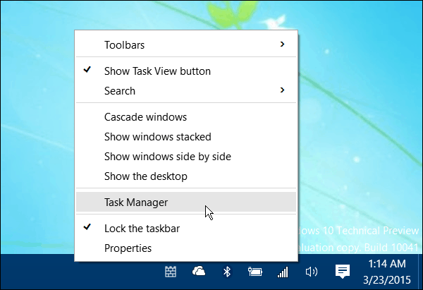 Åbn Task Manager Windows 10