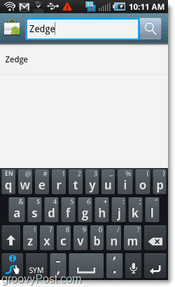 søg på Android-markedet for zedge