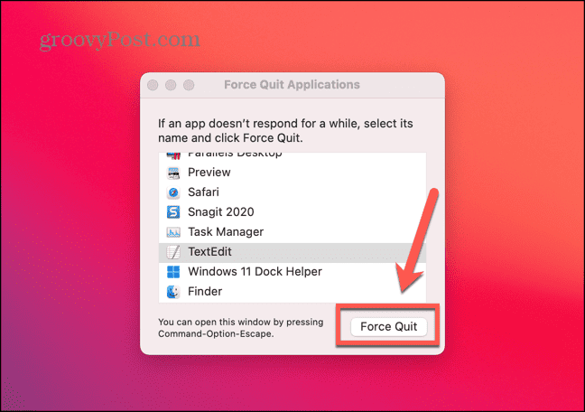 Mac force quit-knap