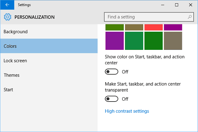 Windows 10-indstillinger