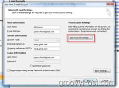 Test GMAIL IMAP-kontoindstillinger i outlook 2007