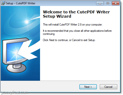 hvordan man installerer cutePDF i Windows 7