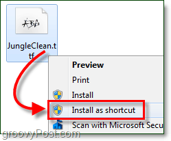 installer en Windows 7-skrifttype som en genvej