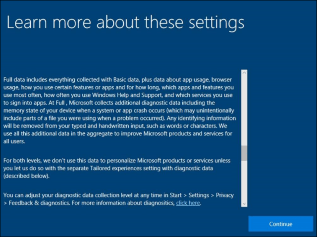 Windows 10 Lær mere Privatlivsindstillinger