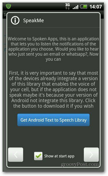 SpeakMe til Android tekst til tale bibliotek