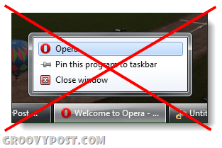 opera, der ikke er i stand til at privat gennemse fra jumplist windows 7