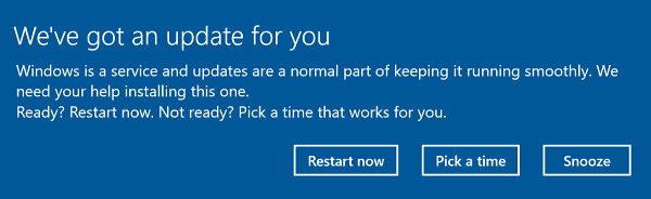 Windows 10-skabere opdateres for at løse automatisk genstart efter opdateringer