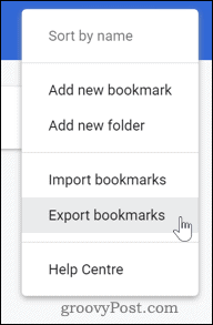 Eksporterer bogmærker i Chrome