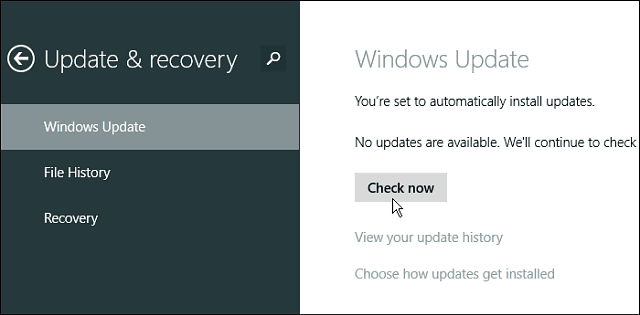 Sådan administreres opdateringer i Windows 8.1