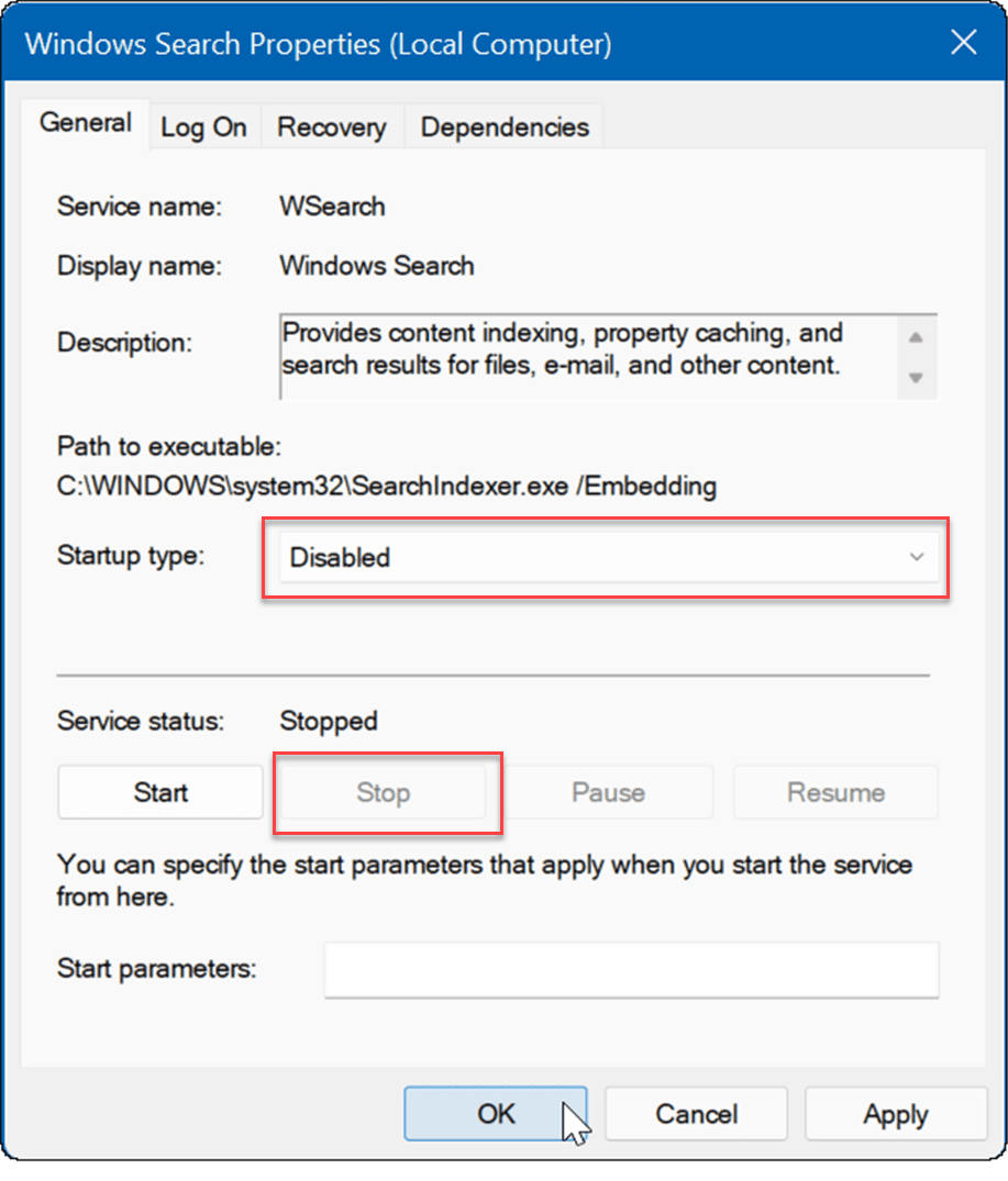 administrere søgeindeksering på Windows 11