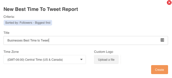 Generer en Bedste tid til Tweet-rapport i Audiense.