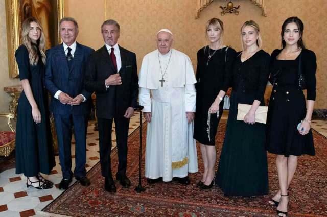 Sylvester Stallone og pave Frans 