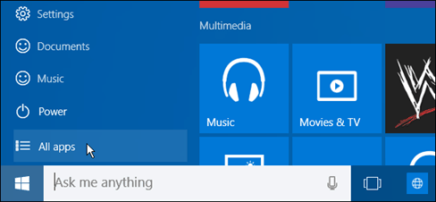 Start-menu Windows 10
