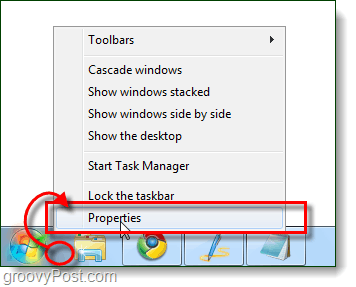 proceslinje egenskaber fra windows 7