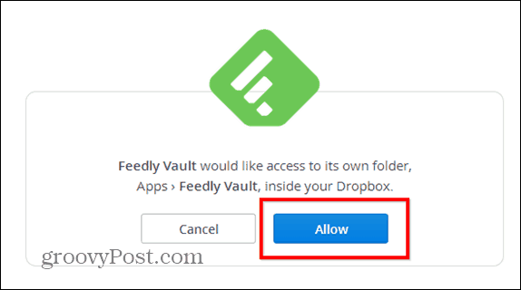 Feedly beta-dropbox-hvælving tillader db