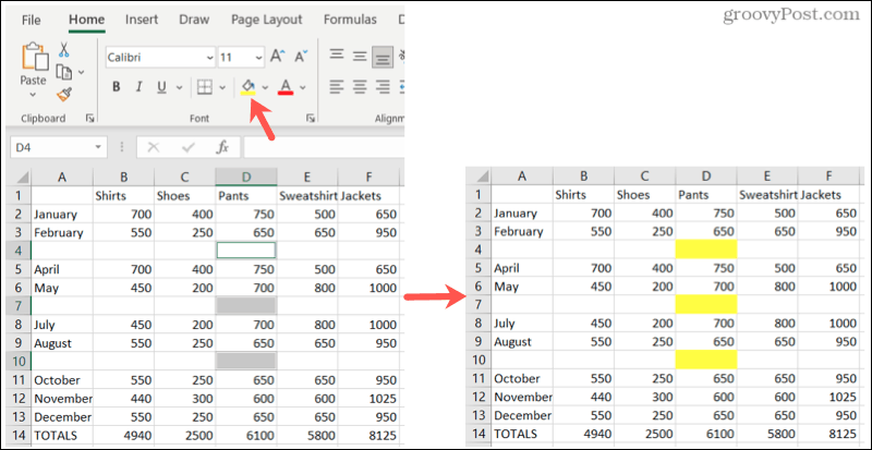 Fremhæv emner i Excel