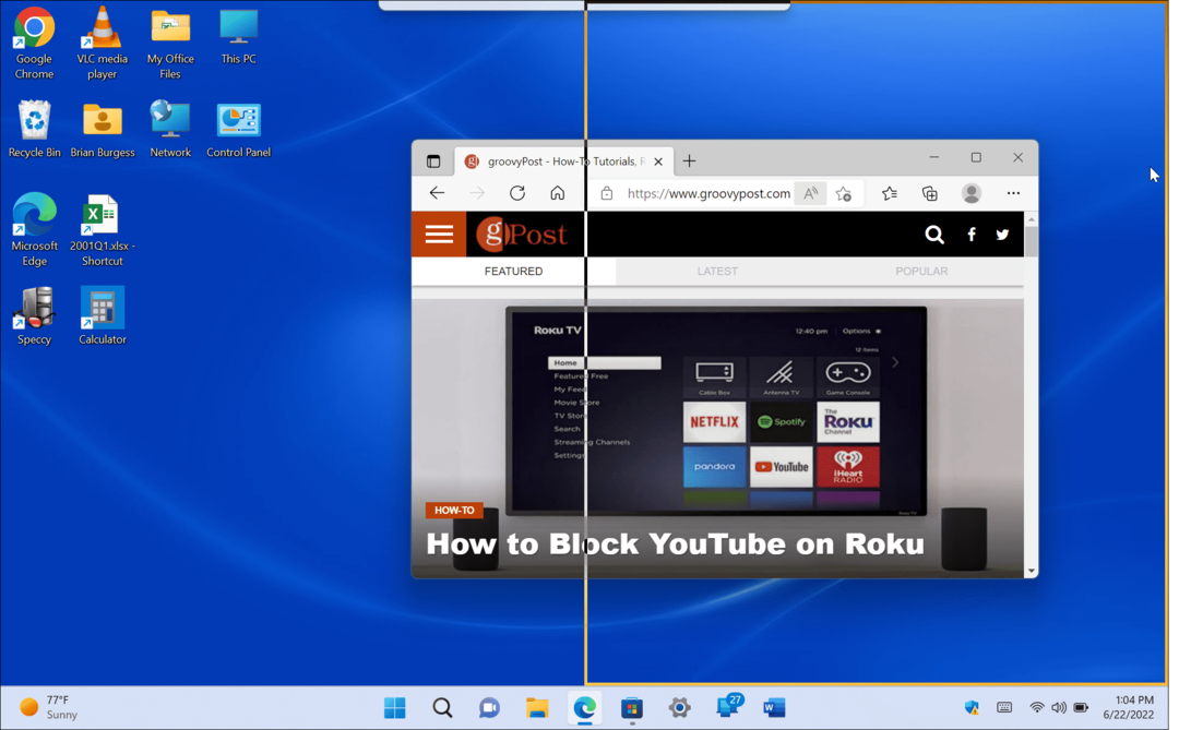 Brug Split Screen i Windows 11