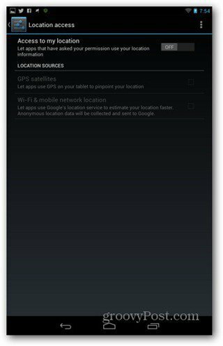 Forbedr Nexus 7-batteriets levetidsindstillinger slået fra