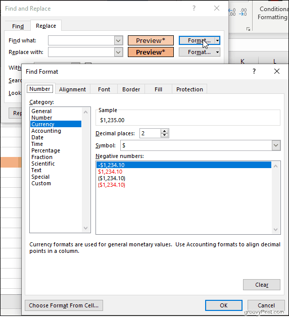 Klik på Format i Excel