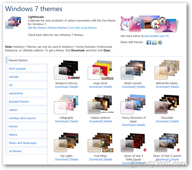 Windows 7-temaer download