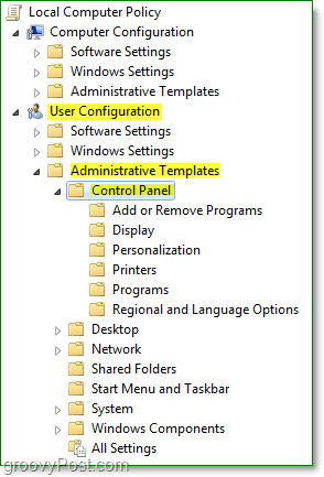 naviger til Windows 7's lokale computerpolitik> <noscript> <img style =