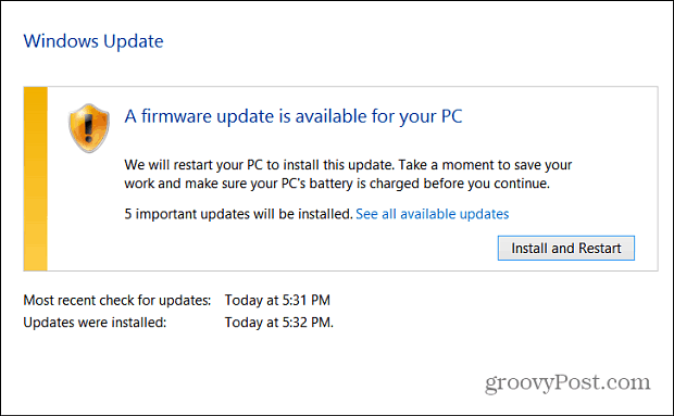 Windows Update-firmware