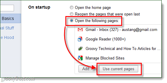 Chrome tilpasset sideliste med start af Chrome