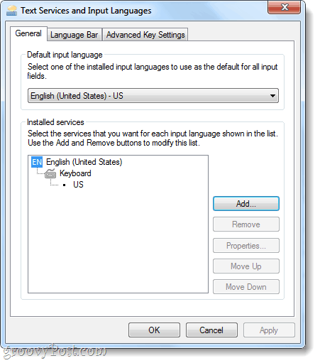 teksttjenester og inputsprog i windows 7