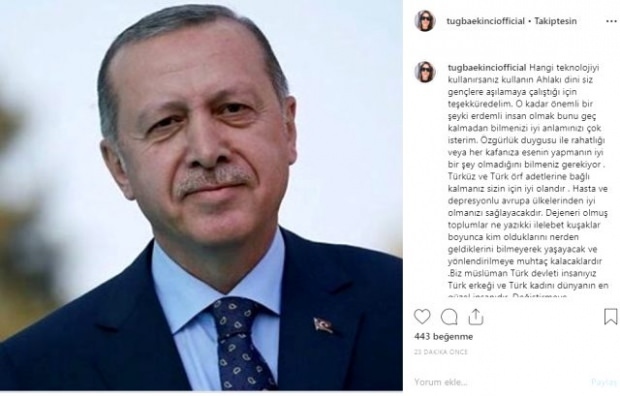 Tuğba Ekinci-deling af præsident Tayyip Erdoğan
